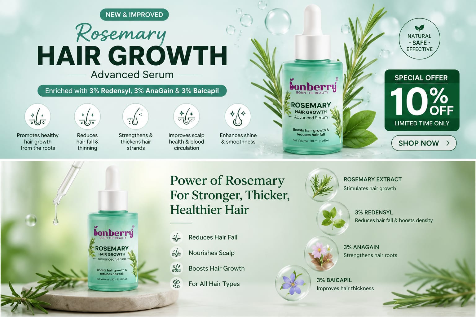 Rosemary Advanced Hair Growth Serum (30 ml)